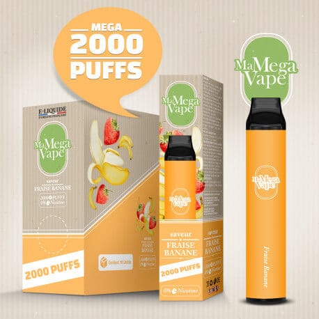 Petite Ma Mega Vape Pen Kit μιας χρήσης 2000 Puff 7ml 0mg - Μπανάνα Φράουλα