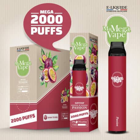 Petite Ma Mega Vape Pen Kit μιας χρήσης 2000 Puff 7ml 0mg - Passion