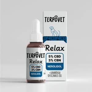 Terpovet Relax 5% CBD & CBN για Κατοικίδια – Φυσική Ηρεμία & Μείωση Άγχους με Νερολιδόλη & Λεβάντα