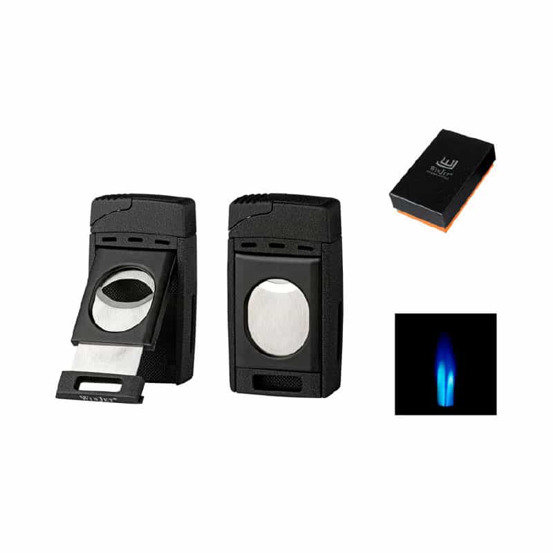 1-0048 Premium Αναπτήρας πούρου 2xjet με πουροκόφτη