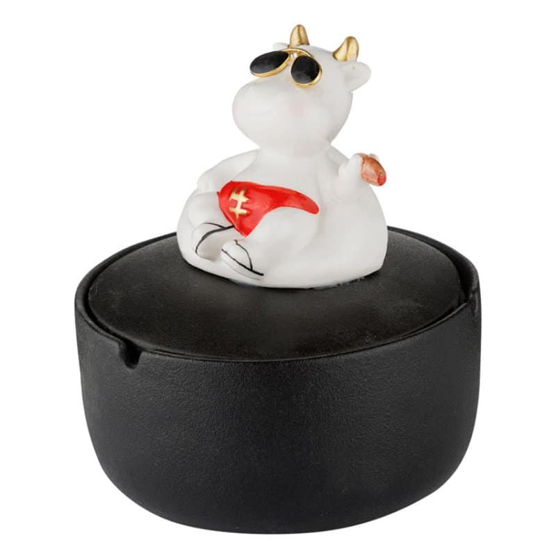 1-1027 Τασάκι αγελάδα με καπάκι