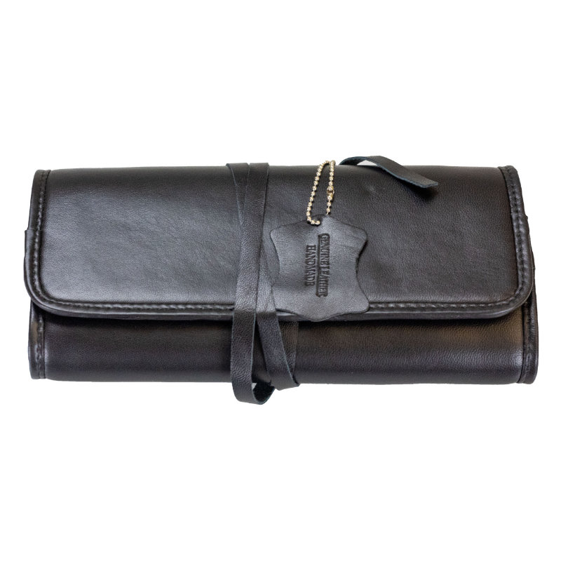 Pipe bag comb. black sheep leather 1